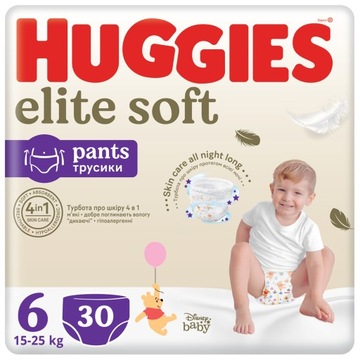 HUGGIES Pieluchomajtki Elite Soft Pants Mega rozmiar 6 (15-25kg) 30 szt