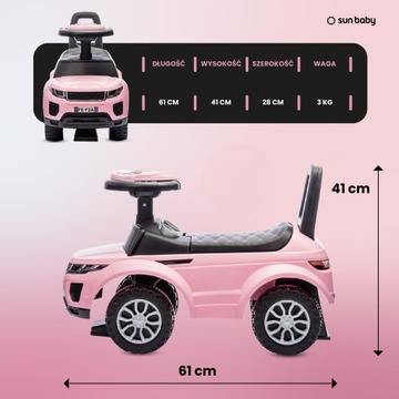 Светло-розовый каталка Sun Baby для годовалого ребенка.