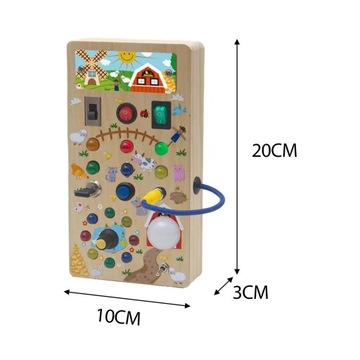 Светодиодный переключатель, игрушка, сенсорное обучение, игра, занятая доска для занятий на ферме A