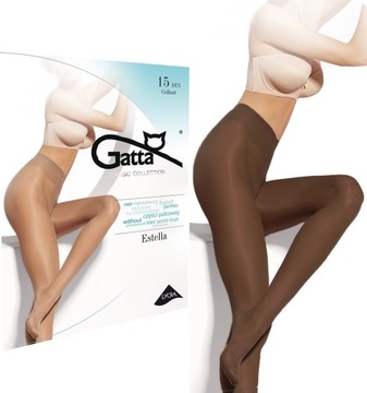 RAJSTOPY Gatta ESTELLA 15 DEN lycra 2-S caffe