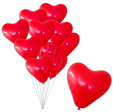 ZESTAW 10x balon Balony lateksowe SERCE Dzień kobiet urodziny przyjęcie hel