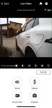 Kamera P2P wifi aplikacja detekcja ruch tryb nocny mikrofon głośnik microSD