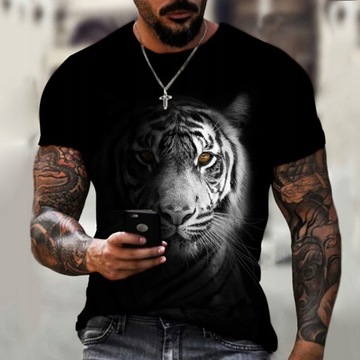 Мужские футболки Футболка с 3D тигровым принтом