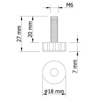 РЕГУЛИРУЕМАЯ НОЖКА M6X20 + СОЕДИНЕНИЕ 10 КОМПЛЕКТ.
