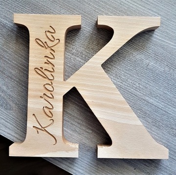 Буквы деревянные, деревянные буквы с гравировкой, 25 см.