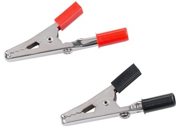 Krokodylek na wtyk banan 4mm - zestaw 2szt. czarny czerwony