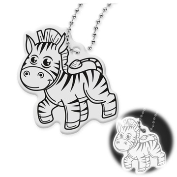 ZAWIESZKA ODBLASKOWA ZEBRA brelok odblaskowy ODBLASK DLA DZIECI