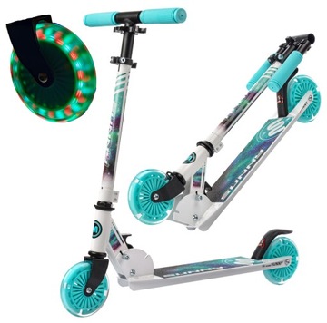 HULAJNOGA DLA DZIECI METEOR SUNNY NEBULA SKŁADANA ABEC-7 82A LED