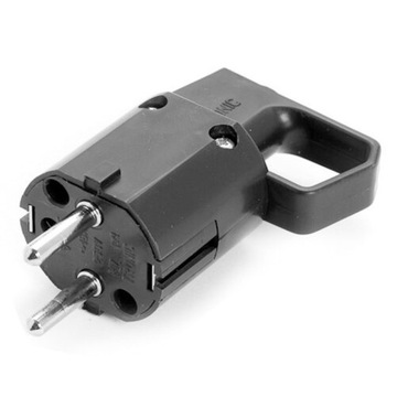 WTYCZKA KĄTOWA Z UCHWYTEM 250V UNI-SCHUKO CZARNA 325-05
