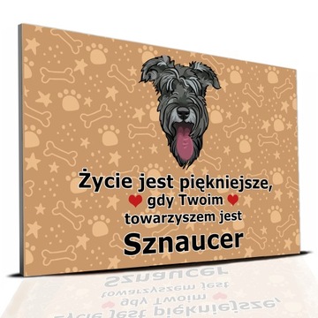 TABLICZKA PCV CIEMNO BRĄZOWY ŻYCIE JEST PIĘKNE SZNAUCER PREZENT MIX WZORÓW