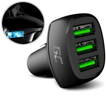 Автомобильное зарядное устройство GREEN CELL PowerRide 3x USB