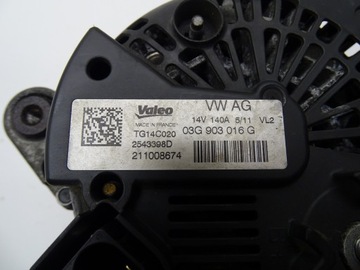 ALTERNÁTOR 140A AUDI A4 B8 A5 8T 2.0 TDI 11R 03G903016G