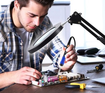 СВЕТОДИОДНАЯ ЛАМПА ЛУПА ЧИСТЕНИЕ/ЧТЕНИЕ/РЕМОНТ+ВИЛКА ЕС