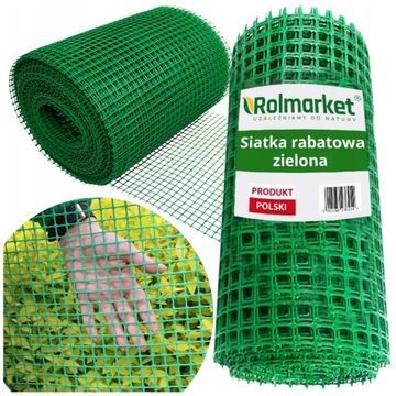 Siatka plastikowa ogrodzeniowa 0,6 x 50 m zielona rabatowa rabatówka