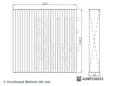 BLUE PRINT ADBP250033 FILTR VENTILACE PROSTORU SPOLUJEZDCE