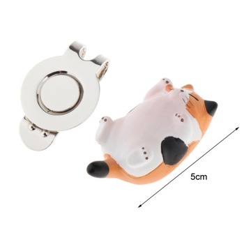 Marker do piłek golfowych Kitten Metalowa pomoc treningowa do gry w golfa Zabawny klips do kapelusza golfowego, pomarańczowy