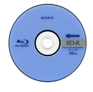 Sony BD-R 25GB Logo x6 Japan 1szt koperta CD