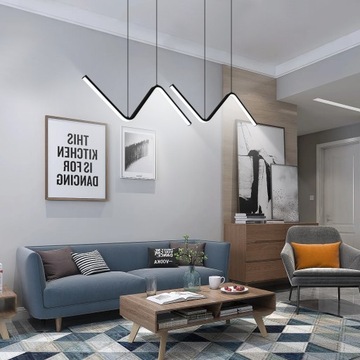 СВЕТОДИОДНАЯ ПОТОЛОЧНАЯ ЛЮСТРА ПОДВЕСНОЙ СВЕТИЛЬНИК ЧЕРНЫЙ СОВРЕМЕННЫЙ 23ВТ 6500К ДЛЯ ГОСТИНОЙ