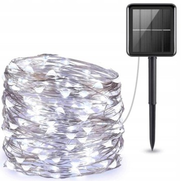LAMPKI CHOINKOWE SOLARNE ZEWNĘTRZNE ZIMNE 200 LED