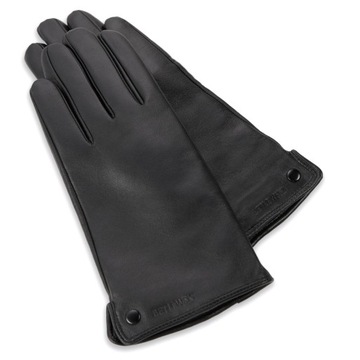 BETLEWSKI Rękawiczki damskie skórzane zimowe ocieplane do telefonu skóra XL