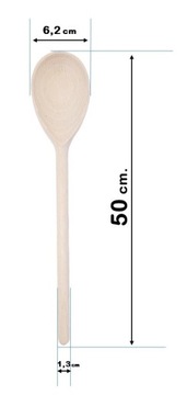 Owalna Kuchenna Łyżka Drewno Buk Mieszadło 50 cm.