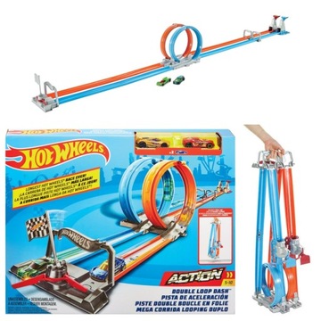 HOT WHEELS TOR SAMOCHODOWY 4 METRY PĘTLA 2 AUTKA zestaw GFH85