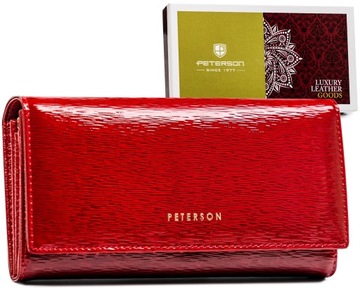PETERSON duży portfel damski skórzany modny antykradzieżowy RFID