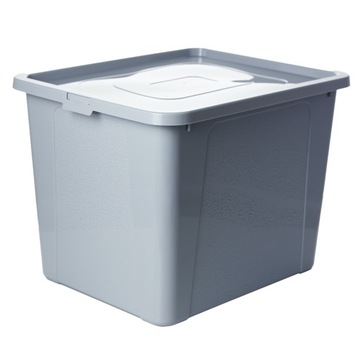 POJEMNIK PLASTIKOWY Z POKRYWĄ DUŻY ZAMYKANY PUDEŁKO BOX SZARY 30L