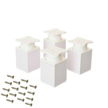 Nóżka meblowa aluminium kwadrat H=60 biała 4szt.