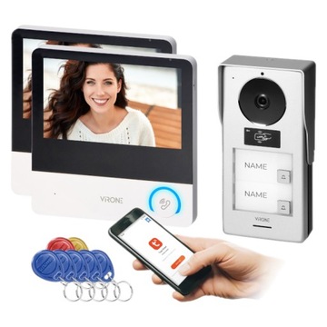 WIDEODOMOFON DWURODZINNY BRAMA FURTKA RFID WiFi BRELOKI APLIKACJA DOMOFON