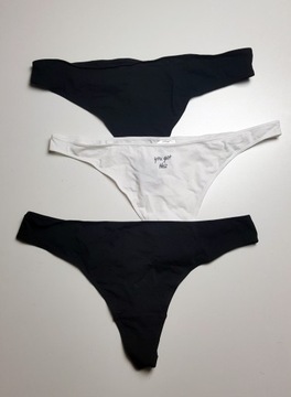 3-PAK Majtki Figi Cotton Thong H&M r.XL