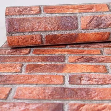 Tapeta CEGŁA 3D CZERWONA stary mur z cegły papier