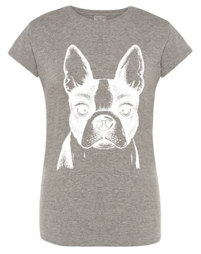 T-Shirt damski nadruk pies Boston Terrier r.M