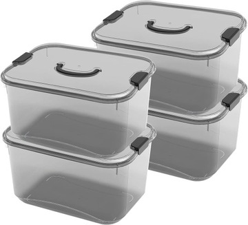 Plastikowe pudełka do przechowywania, 20 l, pudełka do przechowywania, z po