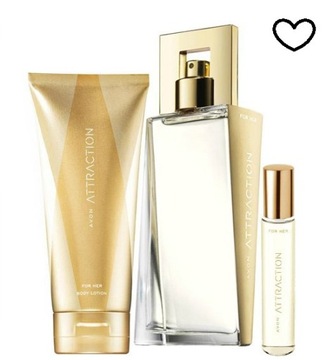 Avon Zestaw Attraction 3szt Na Prezent DLa Żony Balsam Perfum Perfumetka