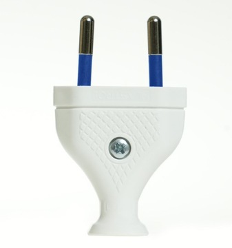 Съемная плоская вилка 2,5А/250В, класс II и WT-1/2,5А W-99524 БЕЛАЯ