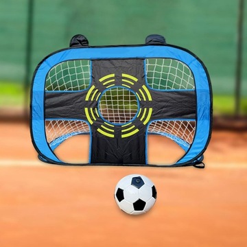 Детские футбольные ворота для двора синего цвета.