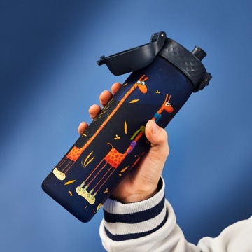 Бутылка темно-синяя для воды Спорт детский сад Жирафы ATEST ION8 0,5л
