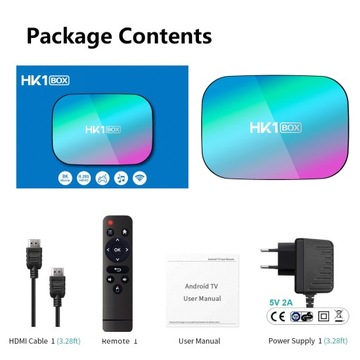 ТВ-бокс HK1 BOX S905X3, сетевой плеер Android 9.0 HD, 4+64 ГБ, синий
