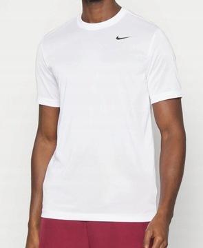 NIKE Koszulka męska t-shirt bawełniana okrągły dekolt biała r. XL
