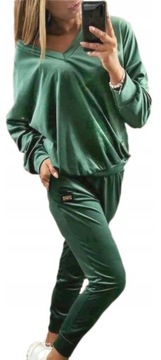WELUROWY MIĘCIUTKI DRES dekolt V-neck r46