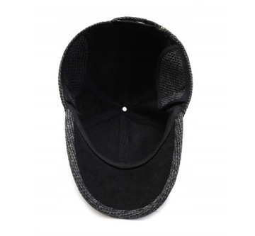 ТЕПЛАЯ ЗИМНЯЯ ШАПКА С КОЗЫРЕМ И НАПОЛЬНЫМИ УШАМИ МУЖСКАЯ УТЕПЛЕННАЯ ШАПКА НА УШЯХ