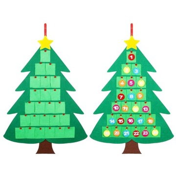 Адвент-календарь, большая елка из фетра + украшения