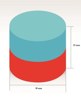 Магнит неодимовый Н52 30х15 цилиндр 23 ФВ