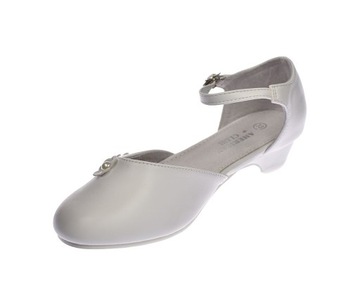 Белые балетки на высоком каблуке для первого причастия, размер 60/24. 37