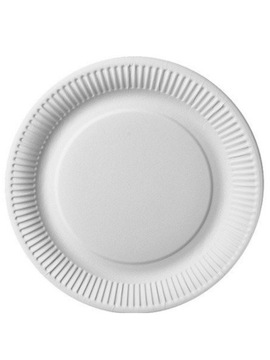 Talerze Papierowe Białe Jednorazowe Urodziny Sylwester 18cm 100szt