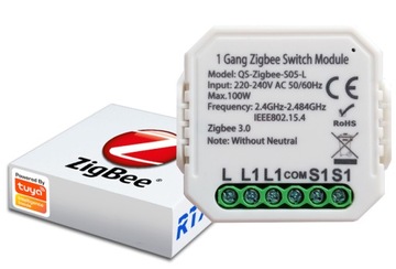 Przekaźnik Dopuszkowy 1ob Zigbee Tuya Działa Bez N