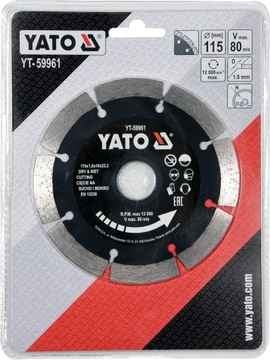 АЛМАЗНЫЙ ДИСК ДЛЯ РЕЗКИ БЕТОНА YATO YT-59961