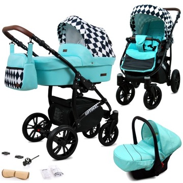 Wózek 3w1 dziecięcy spacerówka BabyLux OPTIMAL ALU