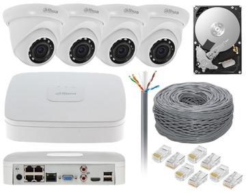 ZESTAW DO MONITORINGU IP DAHUA 4 KAMERY PoE 4MPX
